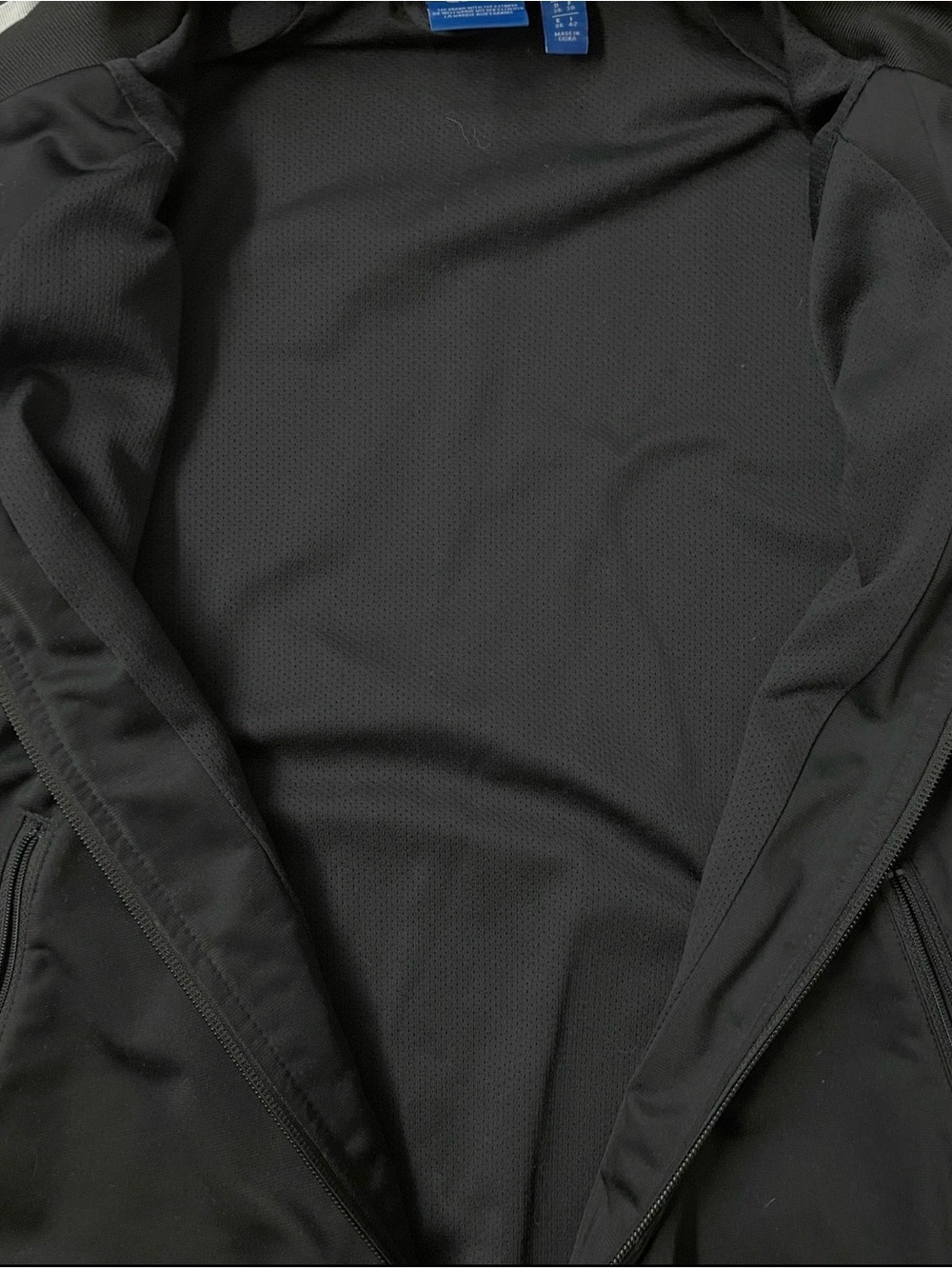 adidas Black Track Jacket with White Three-Stripes - Picture 5 of 6